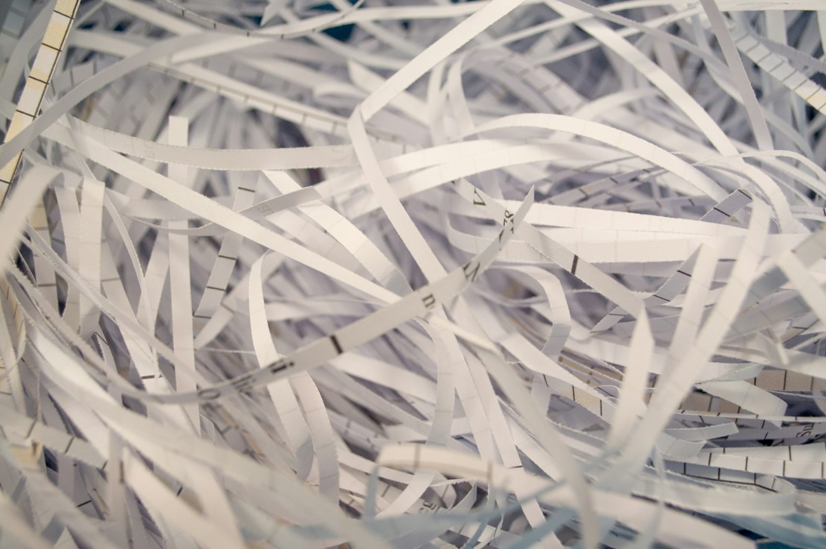 Pile of shredded paper